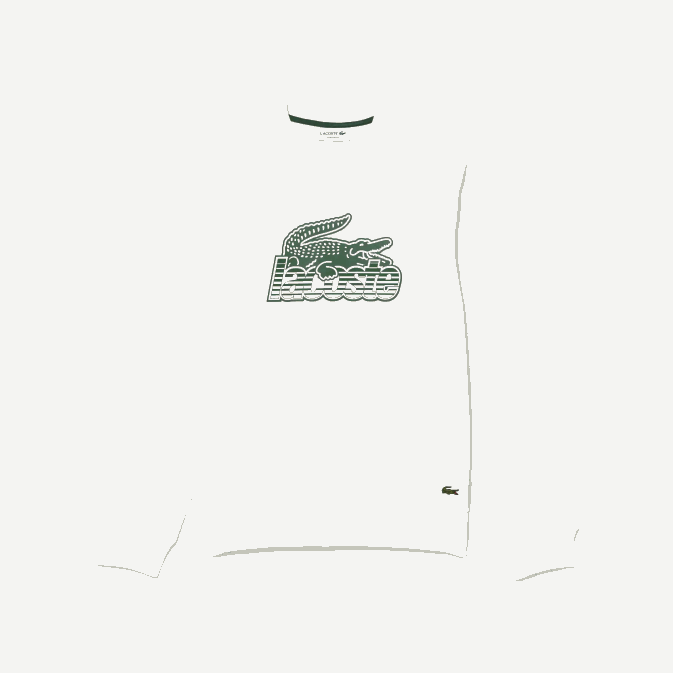 blanc 70v V6HV302 Hommes Lacoste sweat col rond molleton non gratté