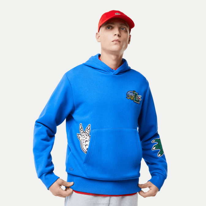 bleu k1q V6HV1134 Hommes Lacoste sweat à capuche imprimé effet comique