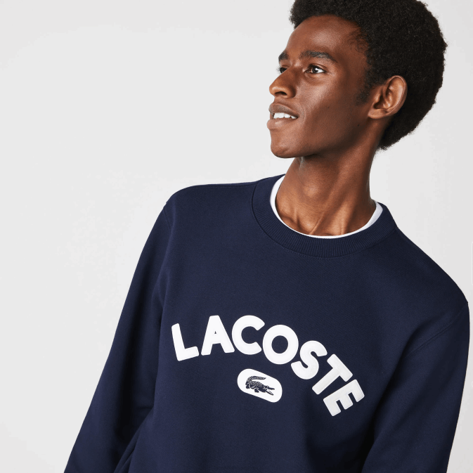 bleu marine 166 V6HV1160 Hommes Lacoste sweat-shirt en éponge à logo