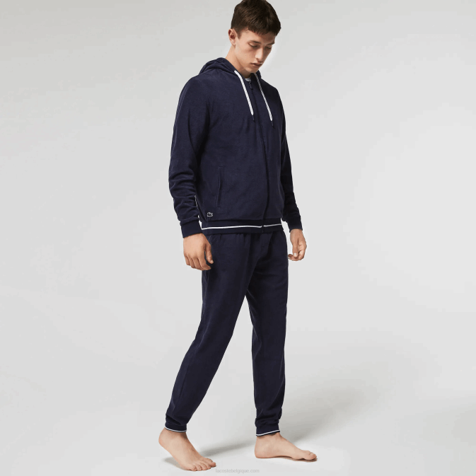 bleu marine 166 V6HV1276 Hommes Lacoste sweat lounge zip éponge