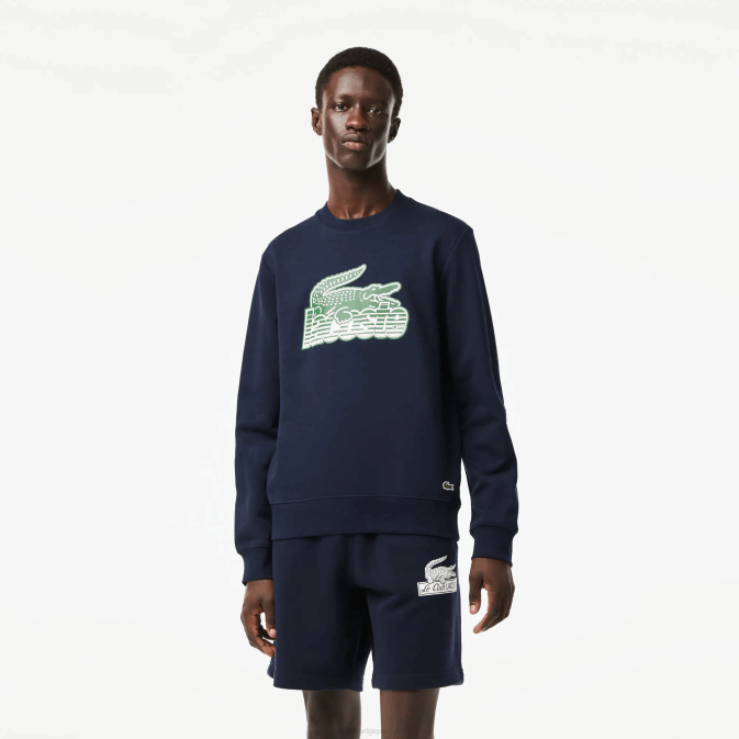 bleu marine 166 V6HV300 Hommes Lacoste sweat col rond molleton non gratté
