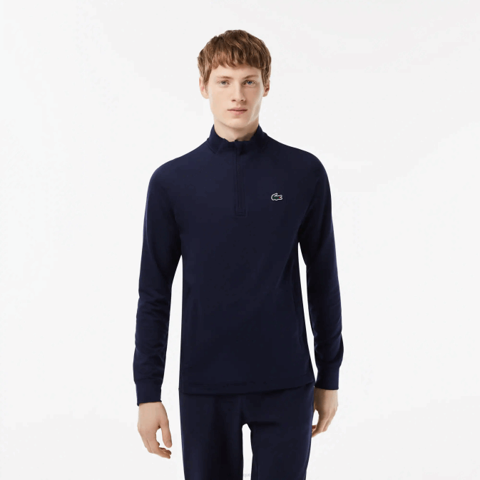 bleu marine 423 V6HV313 Hommes Lacoste sweat de golf avec col ras du cou incrusté