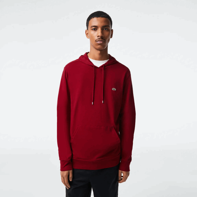 bordeaux 476 V6HV622 Hommes Lacoste sweat à capuche en jersey de coton