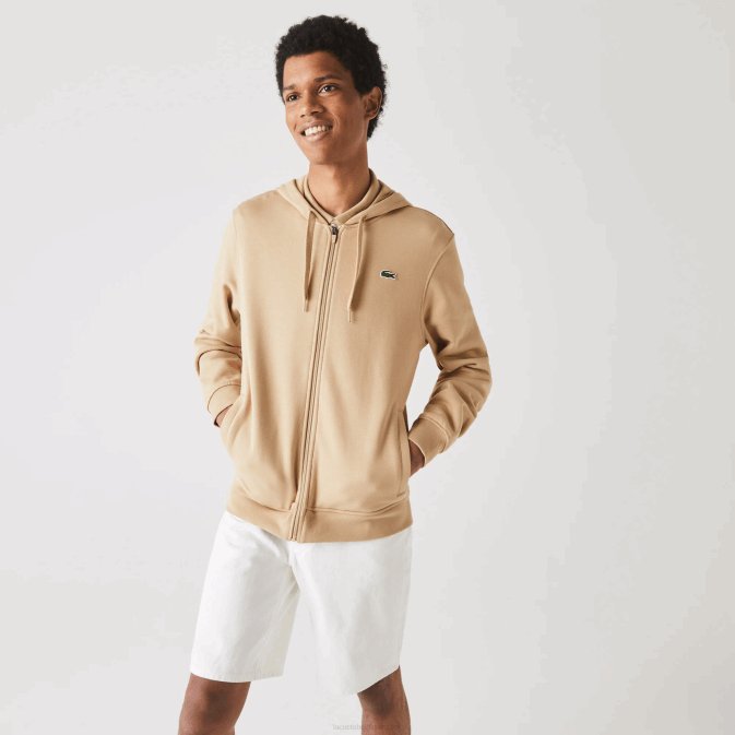 gp2 beige V6HV981 Hommes Lacoste sweat bi-matière sport léger