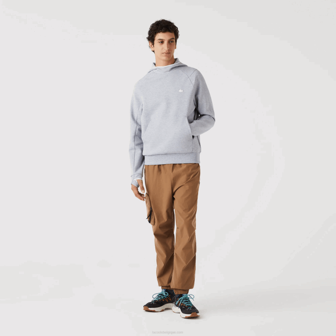 gris chiné cca V6HV1224 Hommes Lacoste sweat à capuche coupe classique