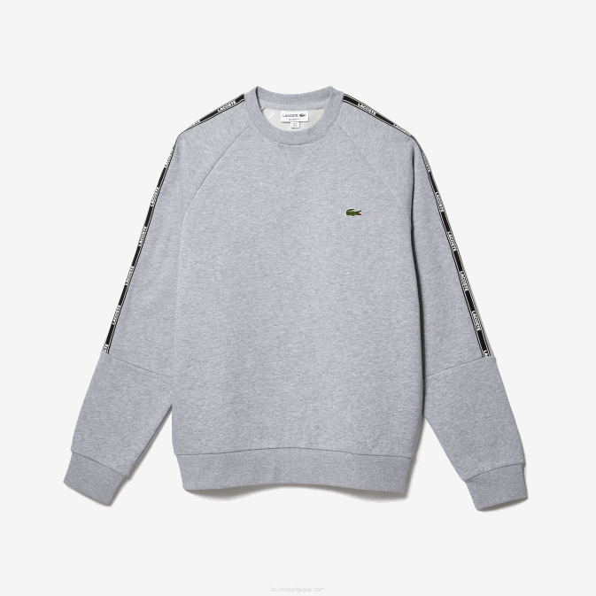 gris chiné cca V6HV1246 Hommes Lacoste sweat-shirt en coton