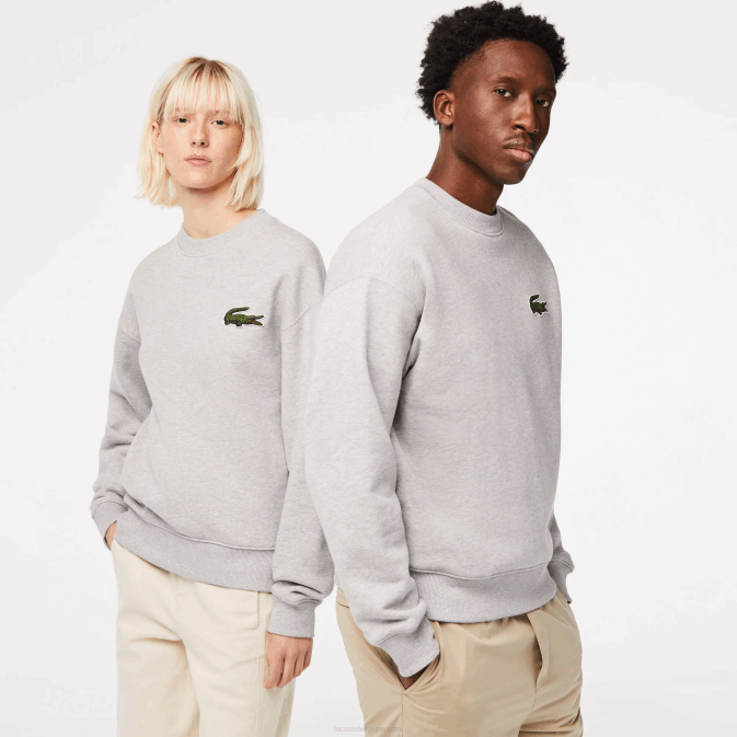 gris chiné cca V6HV323 Hommes Lacoste sweat ample à écusson crocodile