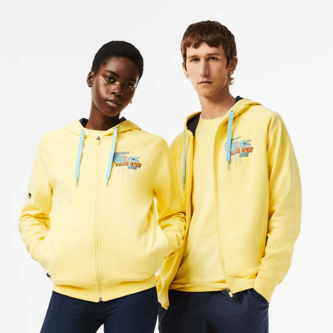 jaune 107 V6HV355 Hommes Lacoste sweat à capuche sport miami open edition