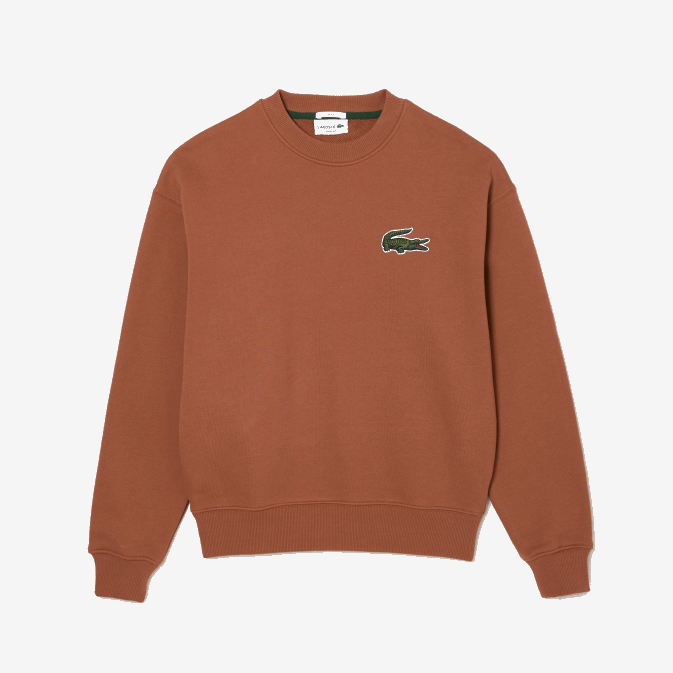 lfa marron clair V6HV326 Hommes Lacoste sweat ample à écusson crocodile