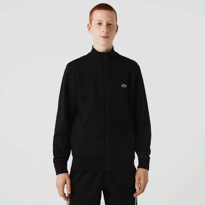 noir 031 V6HV1269 Hommes Lacoste sweat zippé coupe classique en polaire grattée