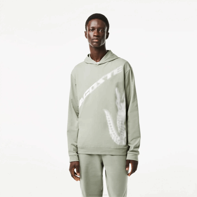 vert kaki g21 V6HV547 Hommes Lacoste sweat à capuche effet croco