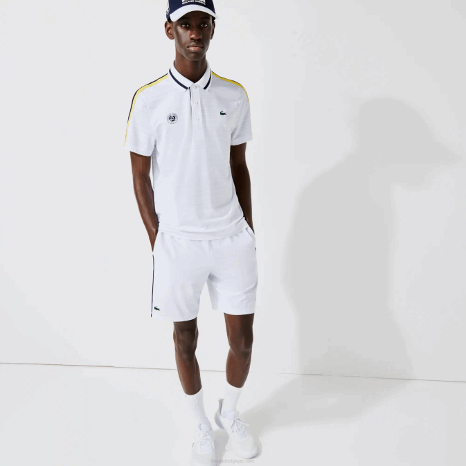 blanc bleu marine aj0 V6HV1547 Hommes Lacoste short stretch léger sport french open edition