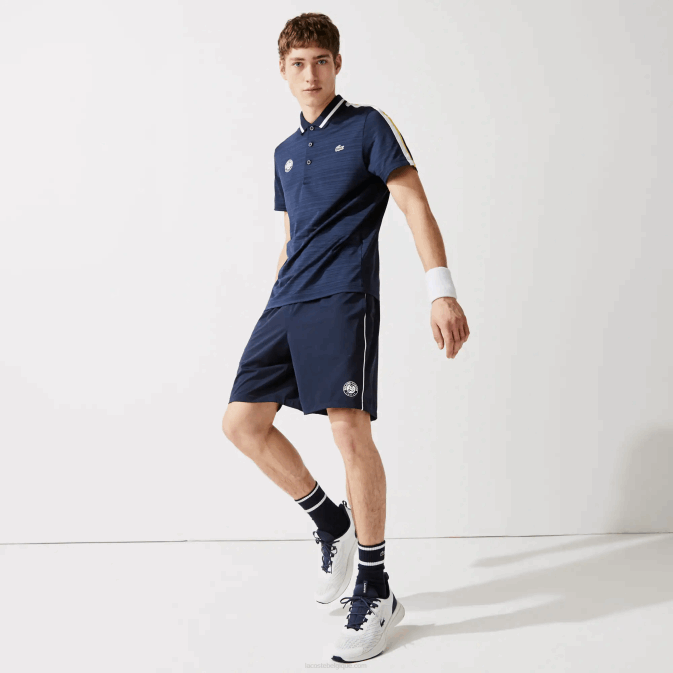 blanc bleu marine r20 V6HV1546 Hommes Lacoste short stretch léger sport french open edition