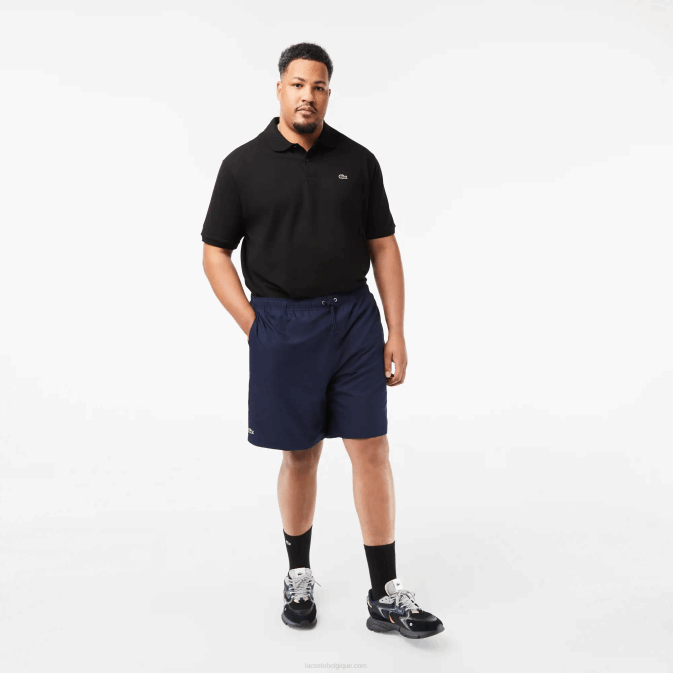 bleu marine 166 V6HV1447 Hommes Lacoste short de sport doublé en jersey coupe décontractée - grande taille - grand