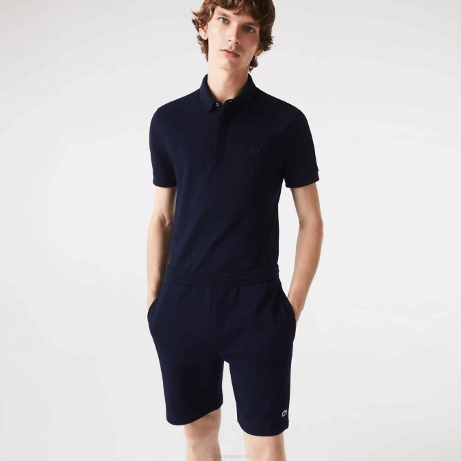 bleu marine 166 V6HV417 Hommes Lacoste short en molleton de coton bio brossé