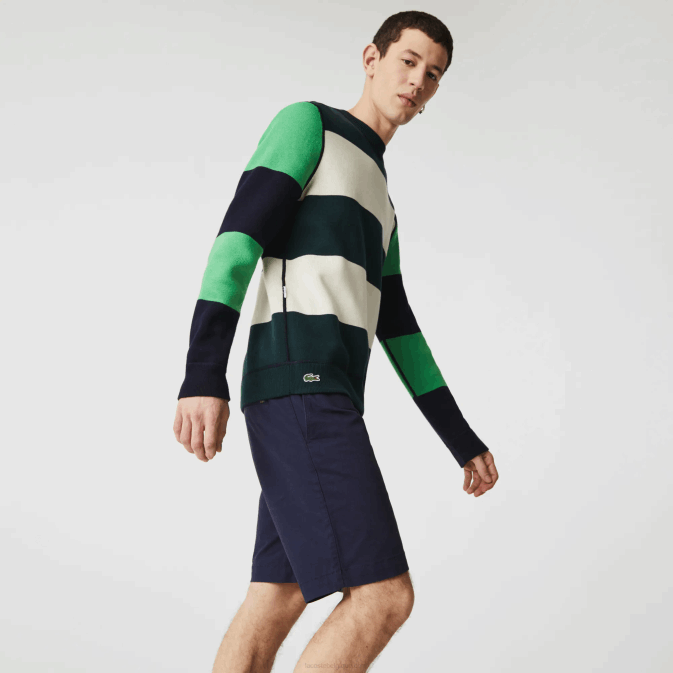 bleu marine 166 V6HV554 Hommes Lacoste short slim en gabardine stretch