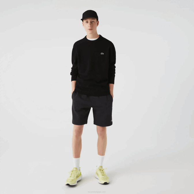 gris el6 V6HV1597 Hommes Lacoste short en molleton de coton bio brossé