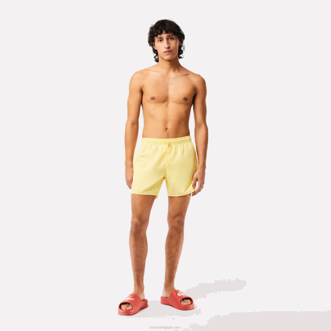 jaune vert 7sh V6HV539 Hommes Lacoste short de bain léger à séchage rapide