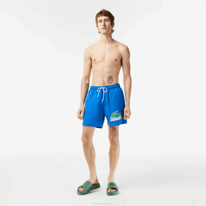 kxb bleu V6HV518 Hommes Lacoste maillot de bain à séchage rapide avec sac de voyage