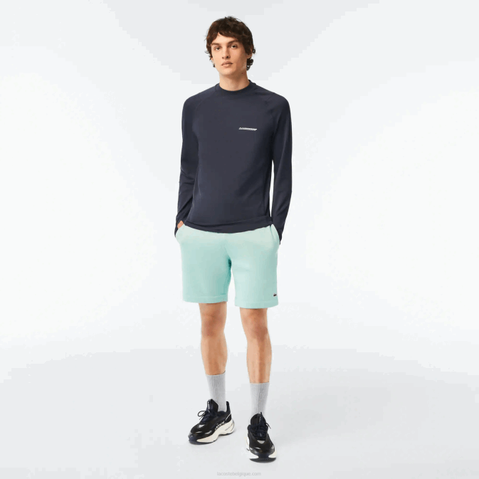 menthe lgf V6HV475 Hommes Lacoste short en molleton de coton bio brossé