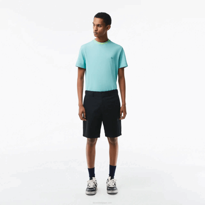noir 031 V6HV435 Hommes Lacoste bermuda regular fit en coton bio stretch
