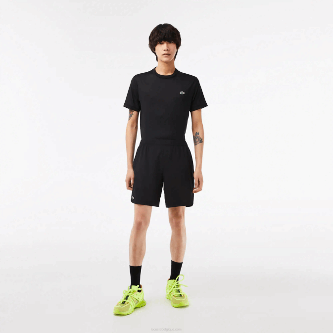 noir 8vm V6HV458 Hommes Lacoste short en résille stretch à carreaux sport