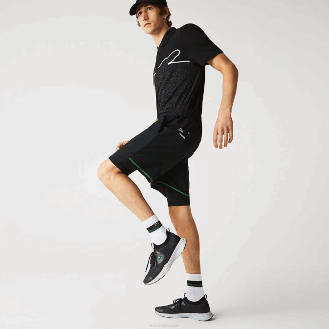 noir vert blanc 9az V6HV1545 Hommes Lacoste short de sport à superpositions