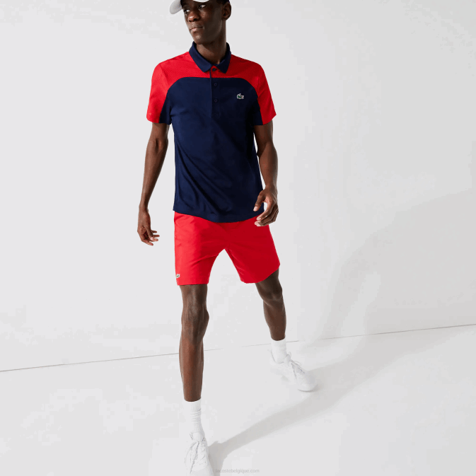 rouge 029 V6HV1444 Hommes Lacoste short de tennis à losanges solides sport