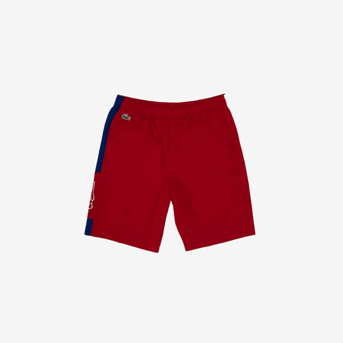 rouge bleu blanc wp7 V6HV1625 Hommes Lacoste short sport léger à blocs de couleurs