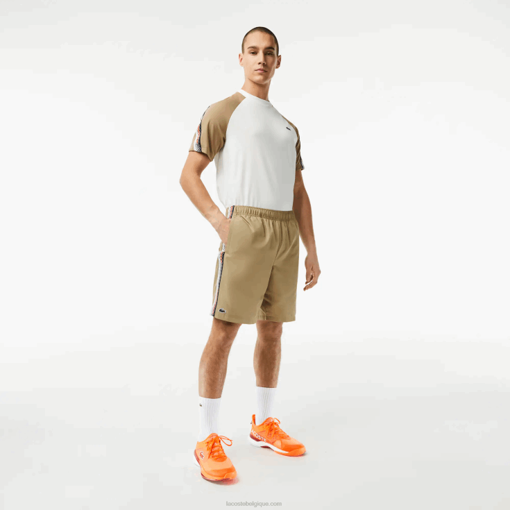 short de tennis en polyester recyclé beige cb8 X8Z4L16 Lacoste Hommes