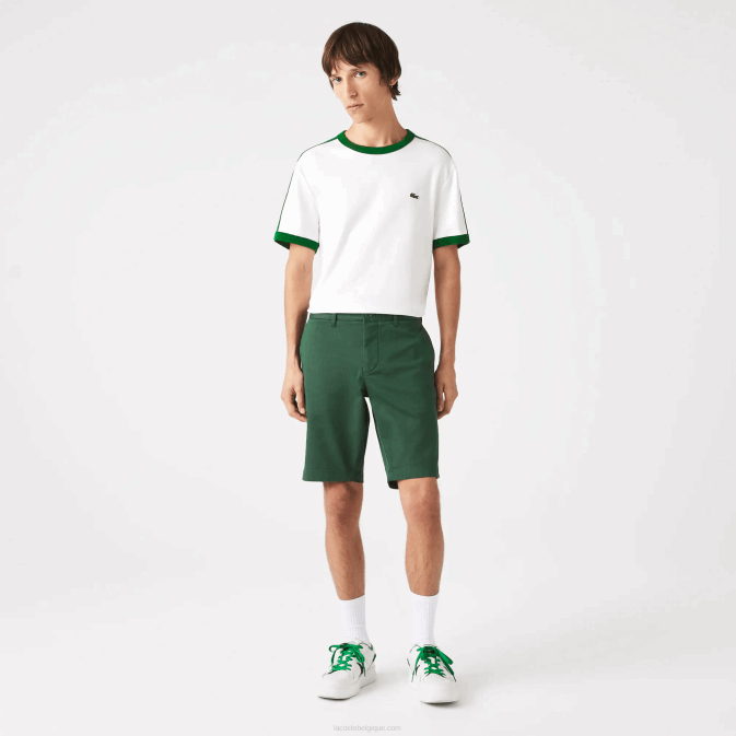 vert 5hx V6HV434 Hommes Lacoste bermuda slim en coton stretch