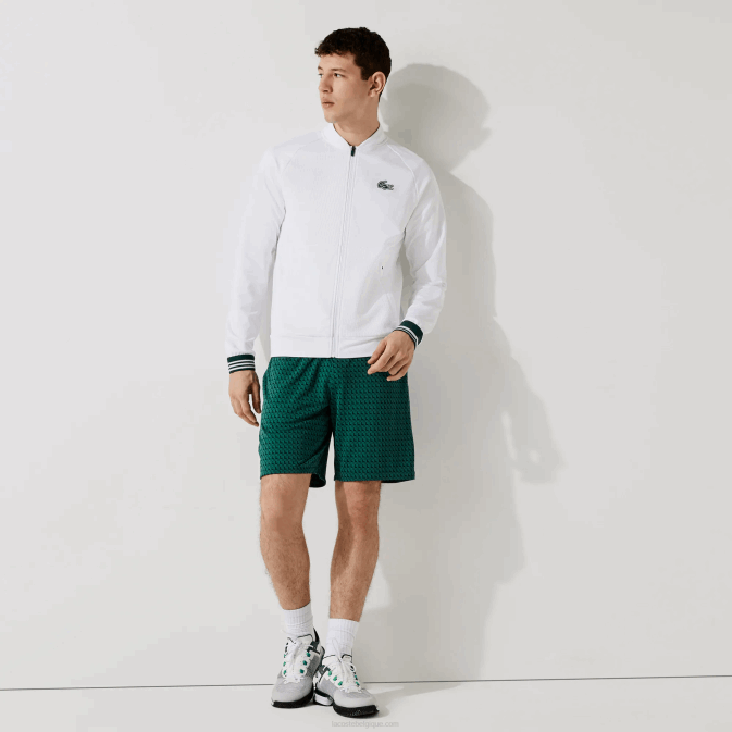 vert blanc 256 V6HV1598 Hommes Lacoste short sport respirant à motif pied-de-poule
