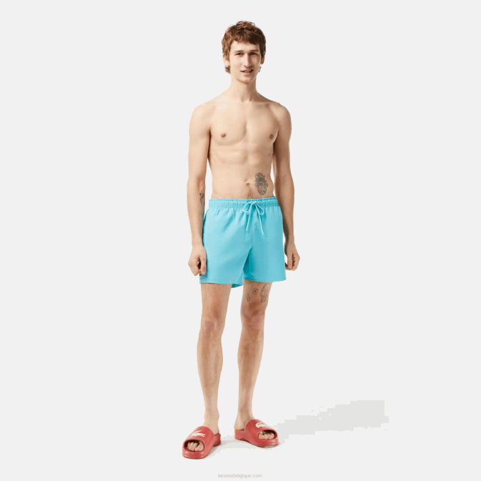 vyi vert turquoise V6HV543 Hommes Lacoste short de bain léger à séchage rapide