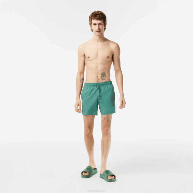 wij vert kaki V6HV546 Hommes Lacoste short de bain léger à séchage rapide
