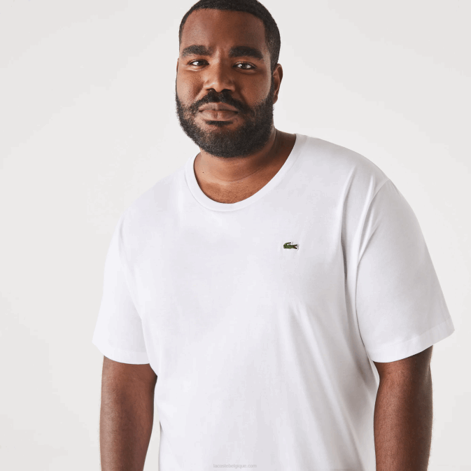 blanc 001 V6HV651 Hommes Lacoste t-shirt coupe classique en jersey de coton pima xl