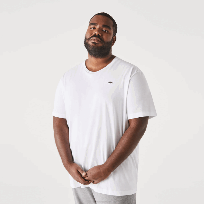 blanc 001 V6HV758 Hommes Lacoste t-shirt en jersey de coton xl à col rond