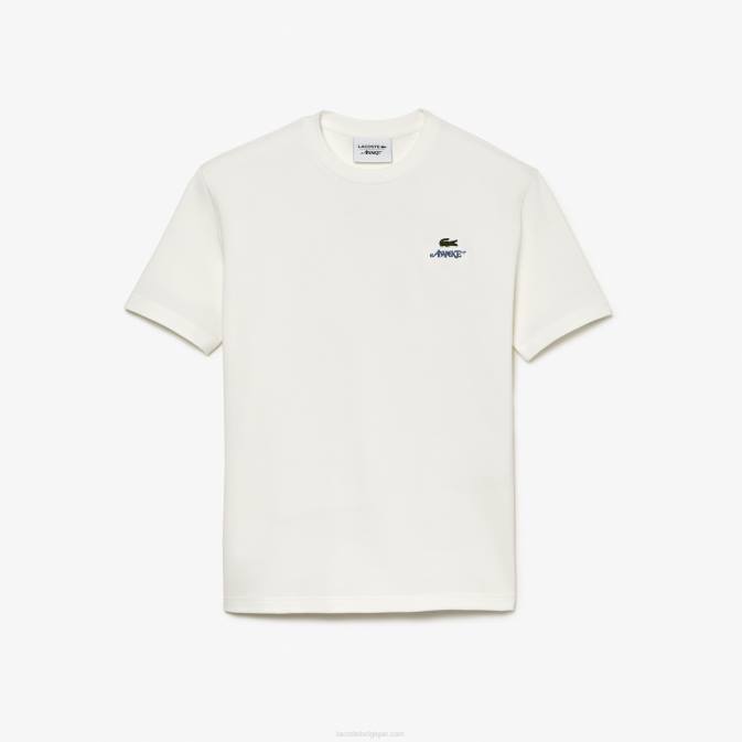 blanc 70v V6HV893 Hommest-shirt lacoste x awake ny en coton piqué avec logo