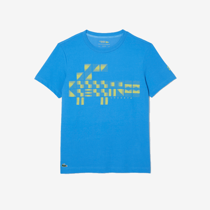 bleu 4xa V6HV605 Hommes Lacoste t-shirt imprimé sport x novak djokovic