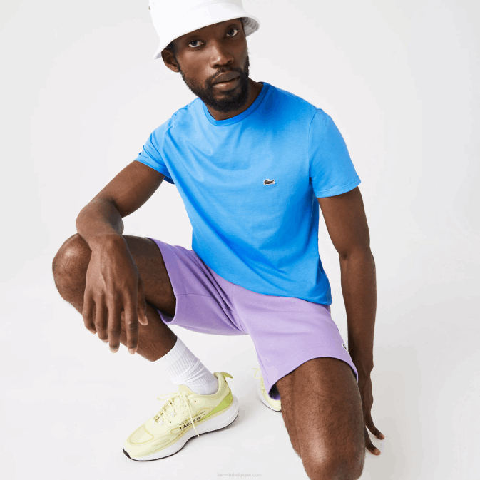 bleu 4xa V6HV767 Hommes Lacoste t-shirt en jersey de coton pima à col rond