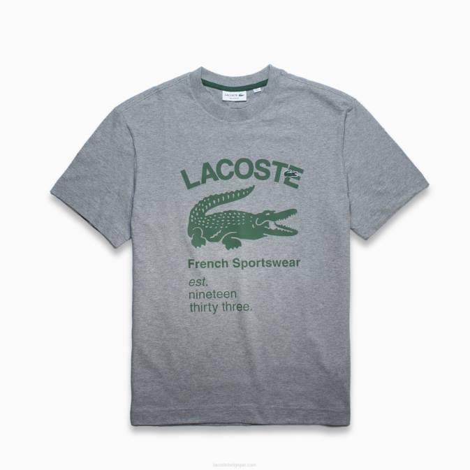cour de chine grise V6HV701 Hommes Lacoste t-shirt ample en crocodile