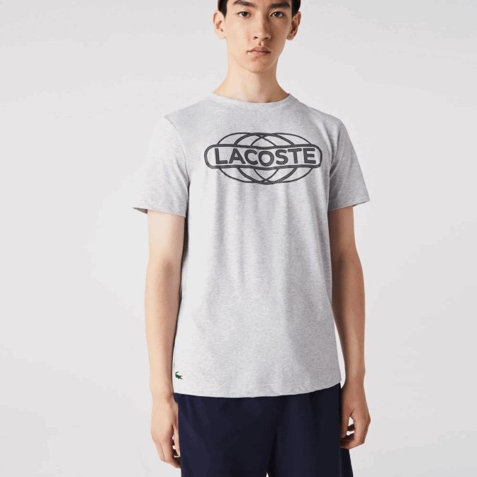gris chiné cca V6HV695 Hommes Lacoste t-shirt jersey bio sport