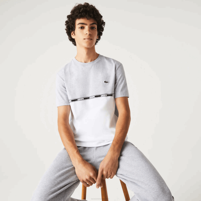 gris chine blanc mtg V6HV831 Hommes Lacoste t-shirt de marque