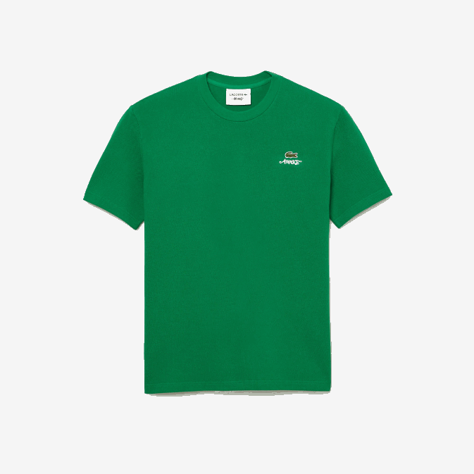 moi vert V6HV892 Hommest-shirt lacoste x awake ny en coton piqué avec logo