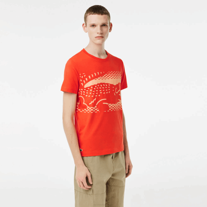 orange 02k V6HV154 Hommes Lacoste tee shirt tennis x novak djokovic
