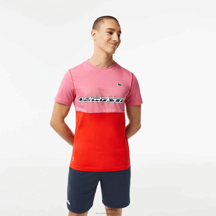 tee shirt tennis x daniil medvedev jersey rose rouge bleu c1y X8Z4L24 Lacoste Hommes