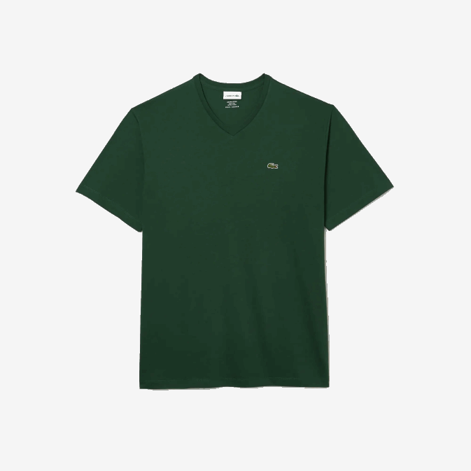 vert 132 V6HV717 Hommes Lacoste t-shirt en jersey à col v