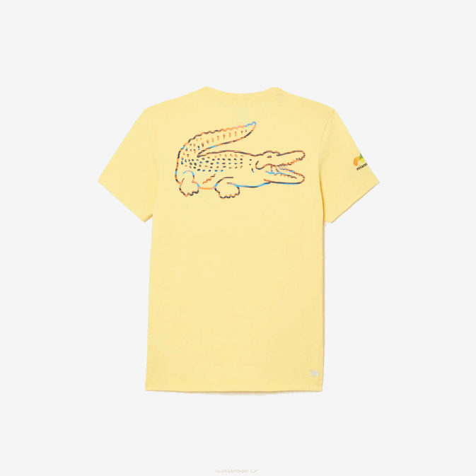 jaune 107 V6HV216 Hommes Lacoste t-shirt sport miami open edition