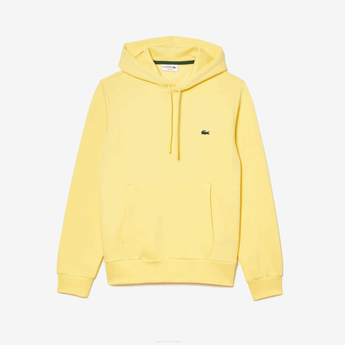 jaune 107 V6HV310 Hommes Lacoste sweat à capuche coton bio