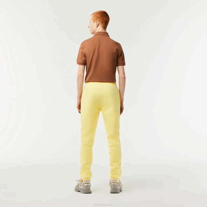 jaune 107 V6HV349 Hommes Lacoste pantalon de survêtement fuselé en polaire