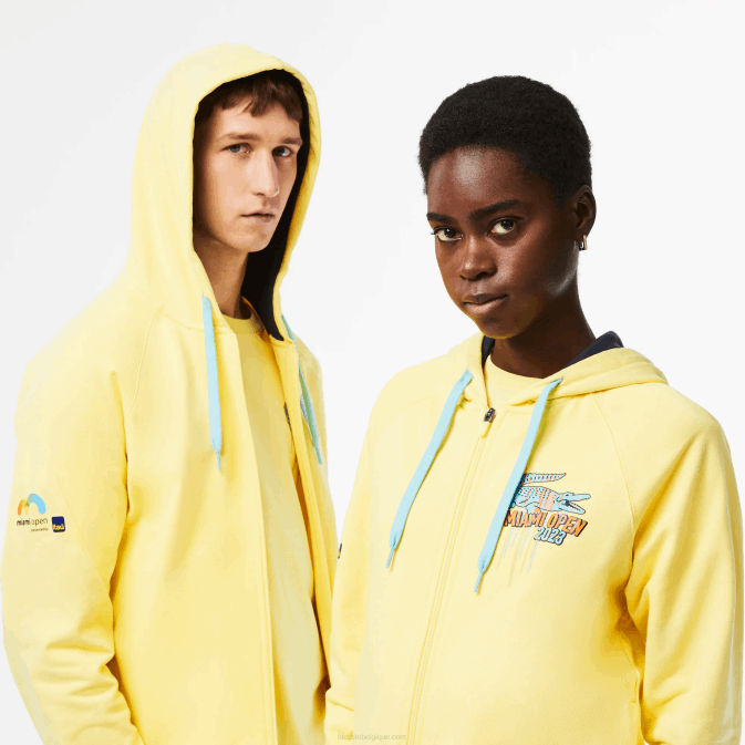 jaune 107 V6HV355 Hommes Lacoste sweat à capuche sport miami open edition
